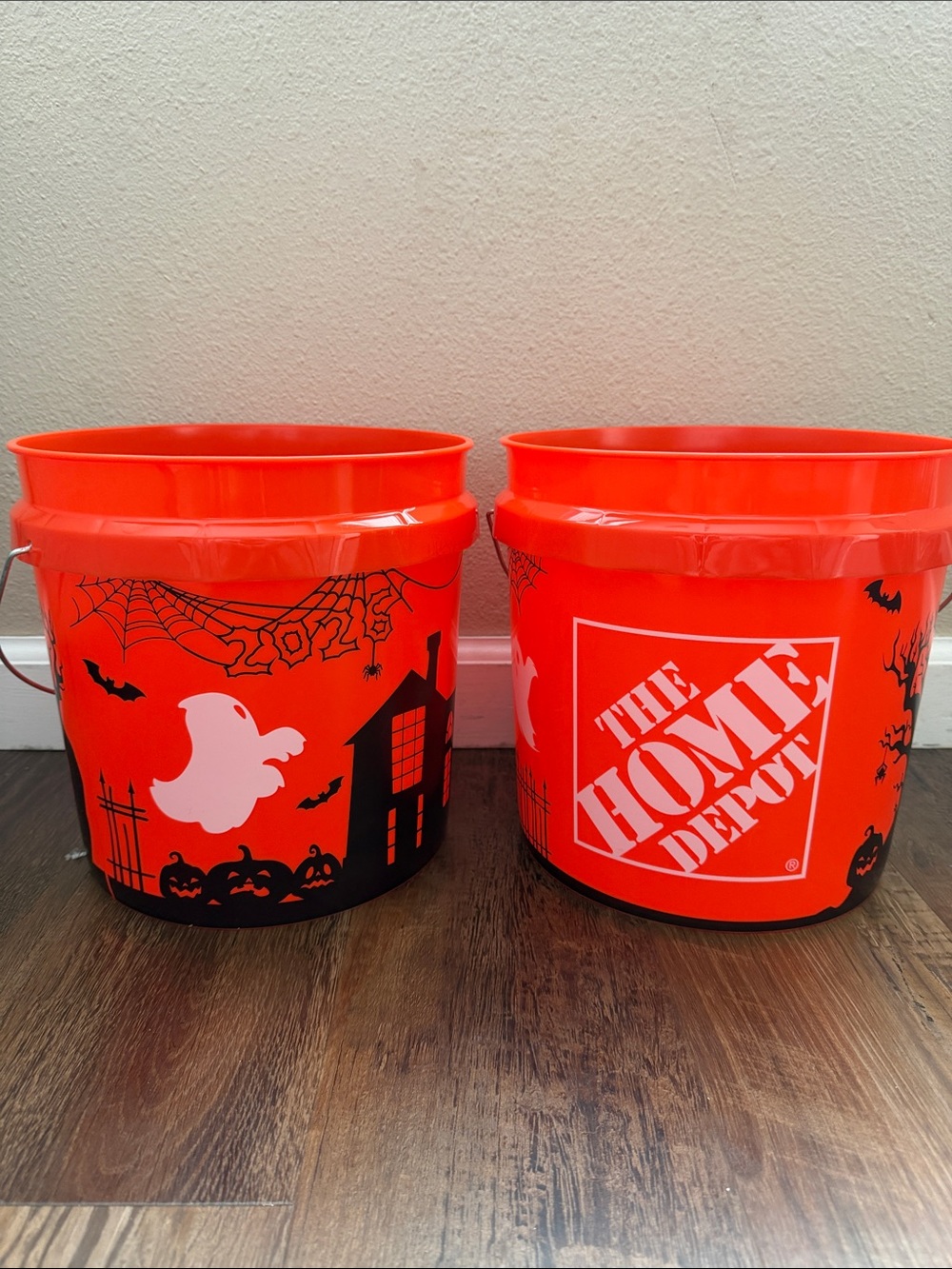 2 Home Depot Halloween Ghost Pumpkin Viral TIKTOK Trick or Treat Bucket 🎃👻